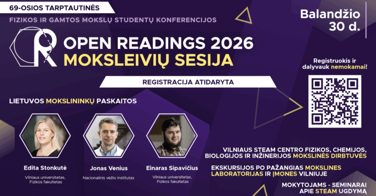Kviečiame 9-12 kl. moksleivius registruotis į „Open Readings 2026“ moksleivių sesiją!
