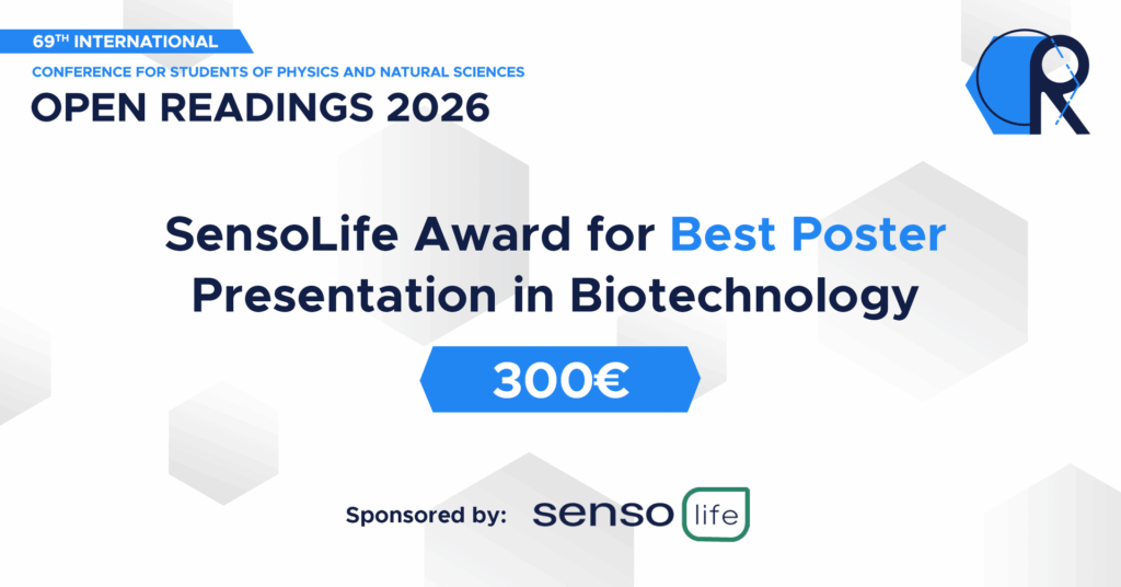 SensoLife award for the best poster presentation in biotechnology